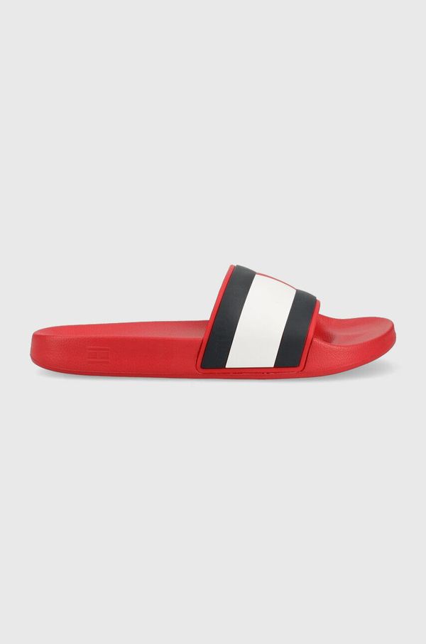 Tommy Hilfiger Natikače Tommy Hilfiger RUBBER TH FLAG POOL SLIDE za muškarce, boja: crvena, FM0FM04263