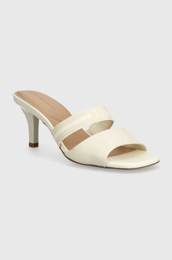 Tommy Hilfiger Natikače Tommy Hilfiger SPORTY LEATHER MULE za žene, boja: bež, s debelom potpeticom, FW0FW07640