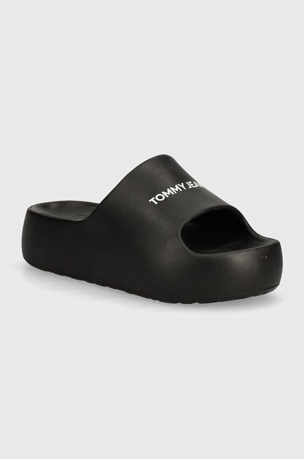Tommy Jeans Natikače Tommy Jeans TJW CHUNKY FLATFORM za žene, boja: crna, s platformom, EN0EN02586