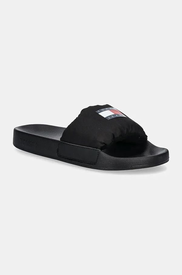 Tommy Jeans Natikače Tommy Jeans TJW INTERESTING MAT POOL SLIDE za žene, boja: crna, EN0EN02644