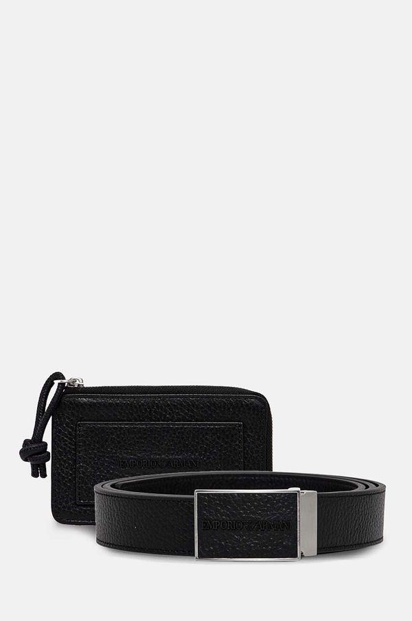 Emporio Armani Novčanik i kožni remen Emporio Armani boja: crna, Y4R603 Y068E