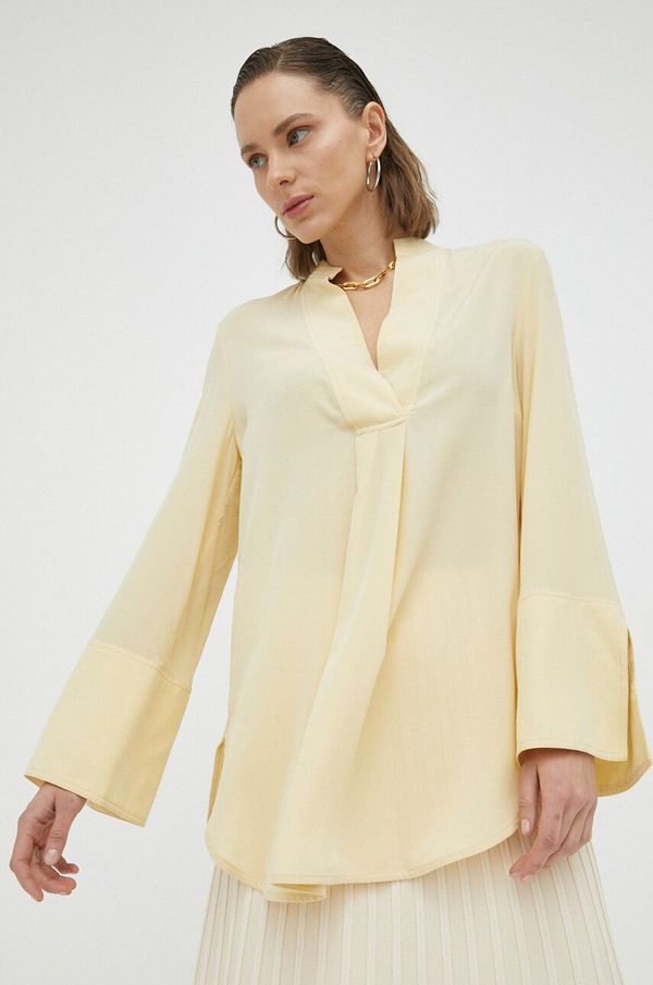 By Malene Birger Pamučna bluza By Malene Birger boja: žuta, glatka