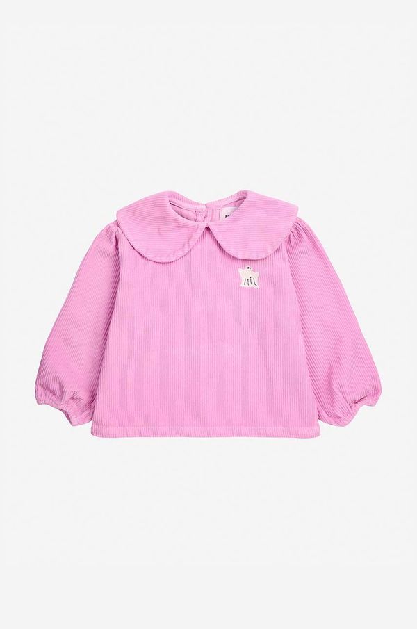 Bobo Choses Pamučna bluza za bebe Bobo Choses Funny Ghost boja: ružičasta, bez uzorka, 224AB047