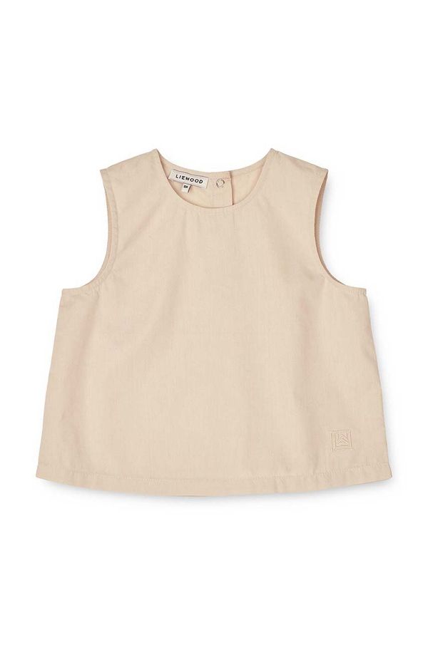 Liewood Pamučna bluza za bebe Liewood boja: bež, glatka