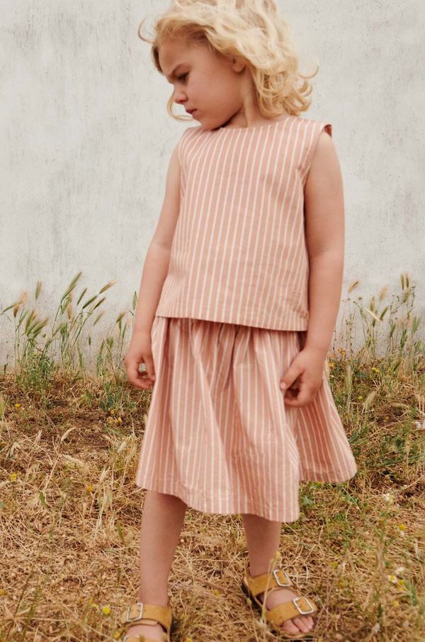 Liewood Pamučna bluza za bebe Liewood boja: bež, s uzorkom
