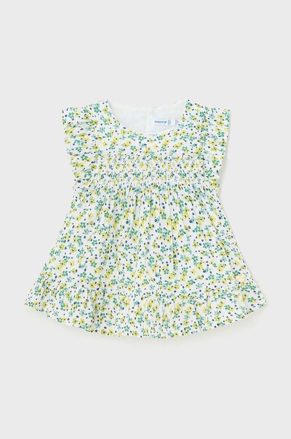 Mayoral Pamučna bluza za bebe Mayoral boja: zelena, bez uzorka