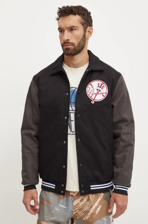 47 brand Pamučna bomber jakna 47 brand MLB New York Yankees boja: crna, za prijelazno razdoblje, BC017PMILXK636499JK