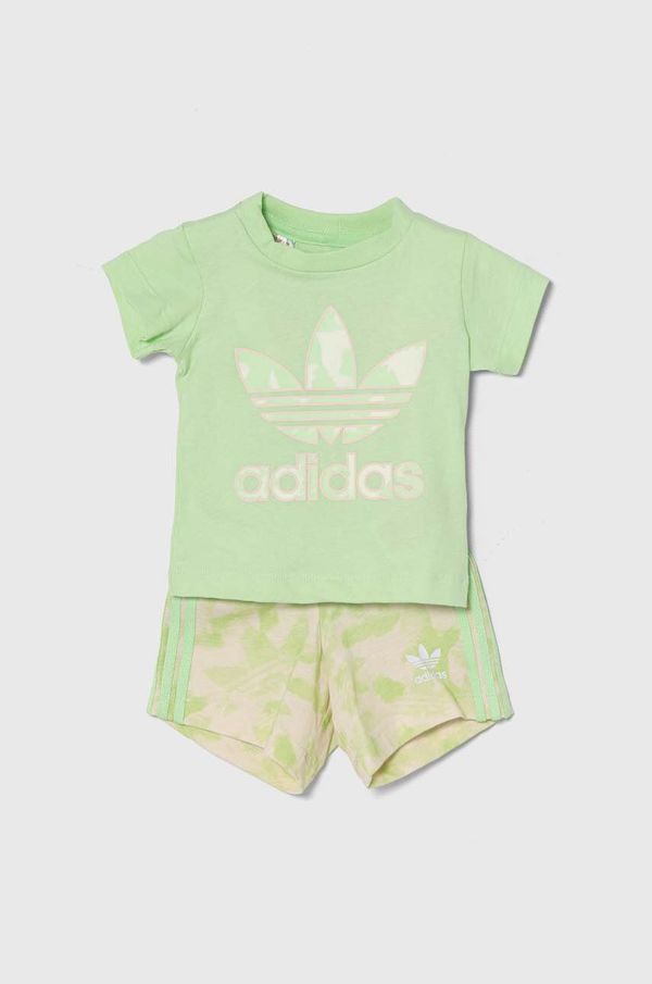 adidas Originals Pamučna dječja trenirka adidas Originals boja: zelena