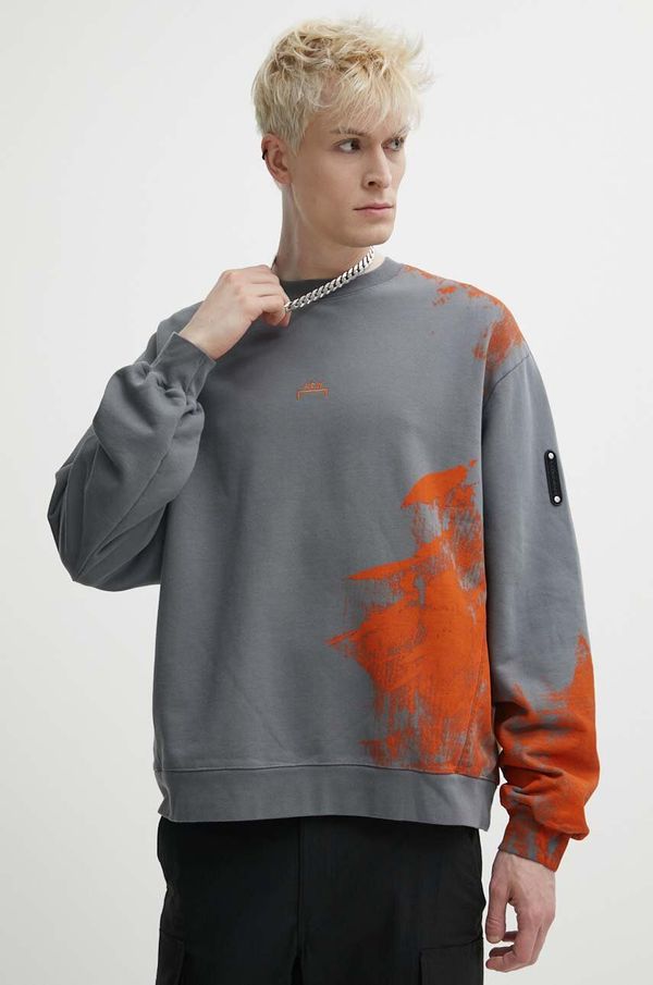 A-COLD-WALL* Pamučna dukserica A-COLD-WALL* Brushstroke Crewneck za muškarce, boja: siva, s tiskom, ACWMW184
