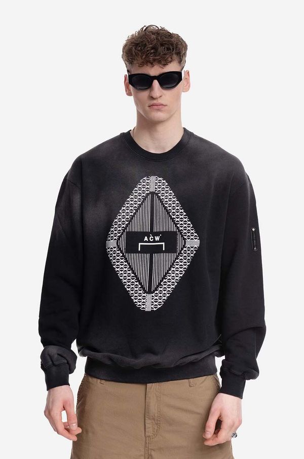 A-COLD-WALL* Pamučna dukserica A-COLD-WALL* Gradient Crewneck za muškarce, boja: crna, s tiskom, ACWMW125-BLACK