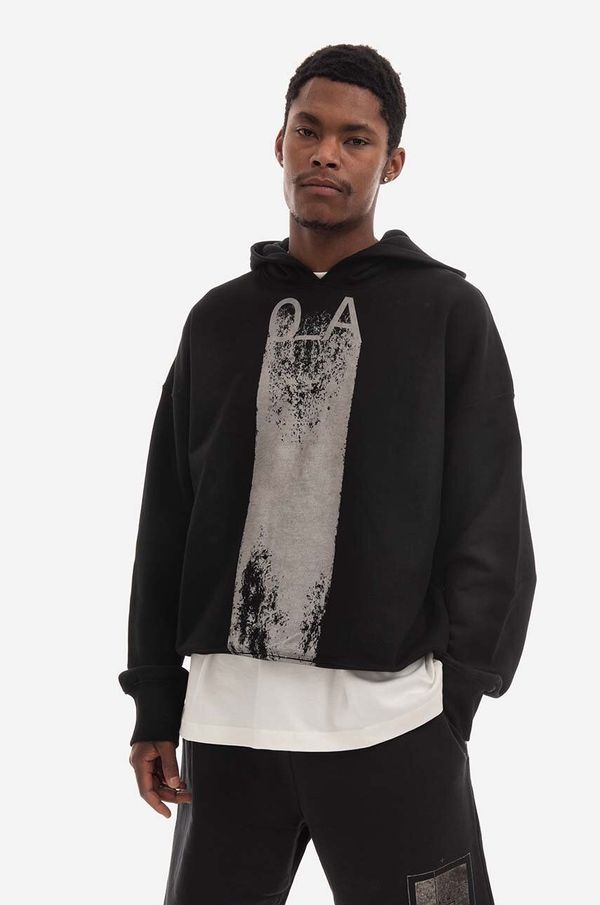 A-COLD-WALL* Pamučna dukserica A-COLD-WALL* Plaster Hoodie za muškarce, boja: crna, s kapuljačom, s tiskom, ACWMW085-BLACK
