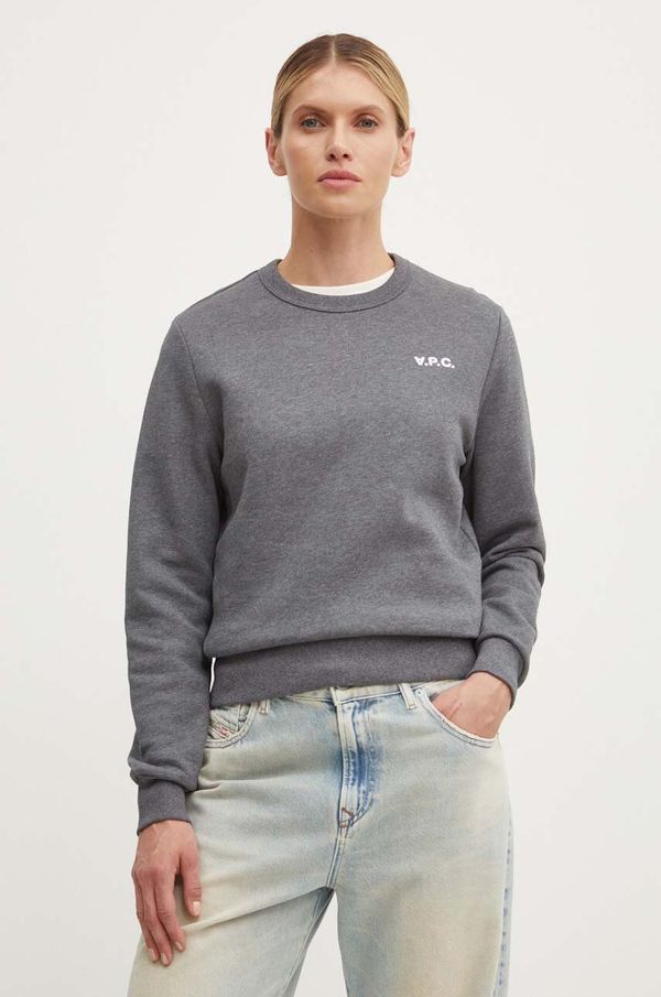 A.P.C. Pamučna dukserica A.P.C. sweat boxy petit vpc za žene, boja: siva, bez uzorka, COHBR.F27918