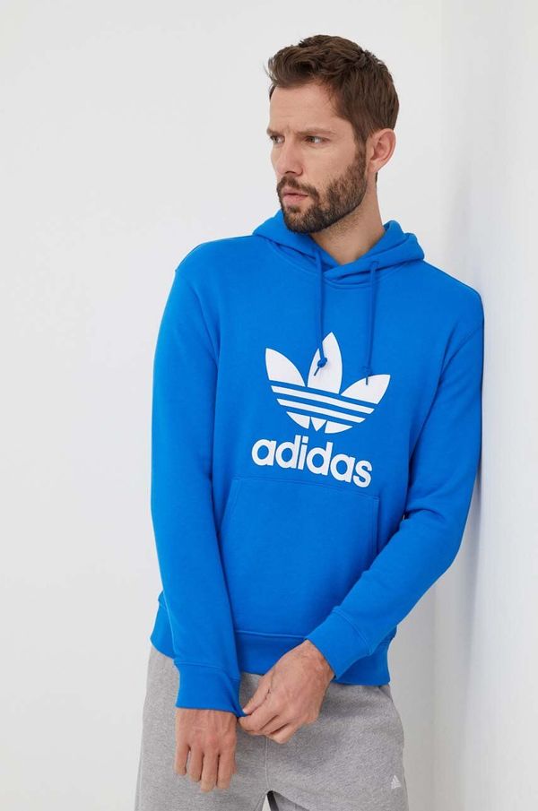adidas Originals Pamučna dukserica adidas Originals Adicolor Classics Trefoil za muškarce, s kapuljačom, s tiskom, IM9410