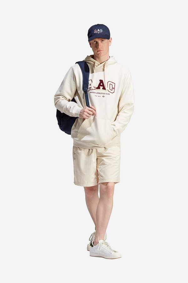adidas Originals Pamučna dukserica adidas Originals Metro AAC Hood za muškarce, boja: bež, s kapuljačom, s aplikacijom, IC8382-cream