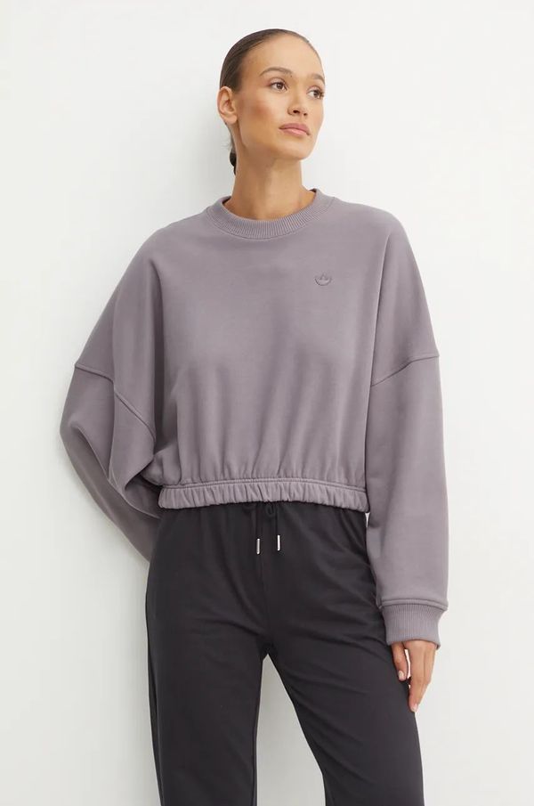 adidas Originals Pamučna dukserica adidas Originals Premium Essentials Sweater za žene, boja: ljubičasta, bez uzorka, IY9709