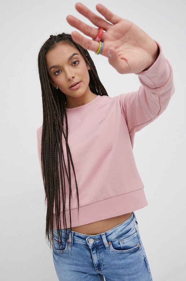 adidas Originals Pamučna dukserica adidas Originals Trefoil Moments za žene, boja: ružičasta, glatka, HE6923-WONMAU
