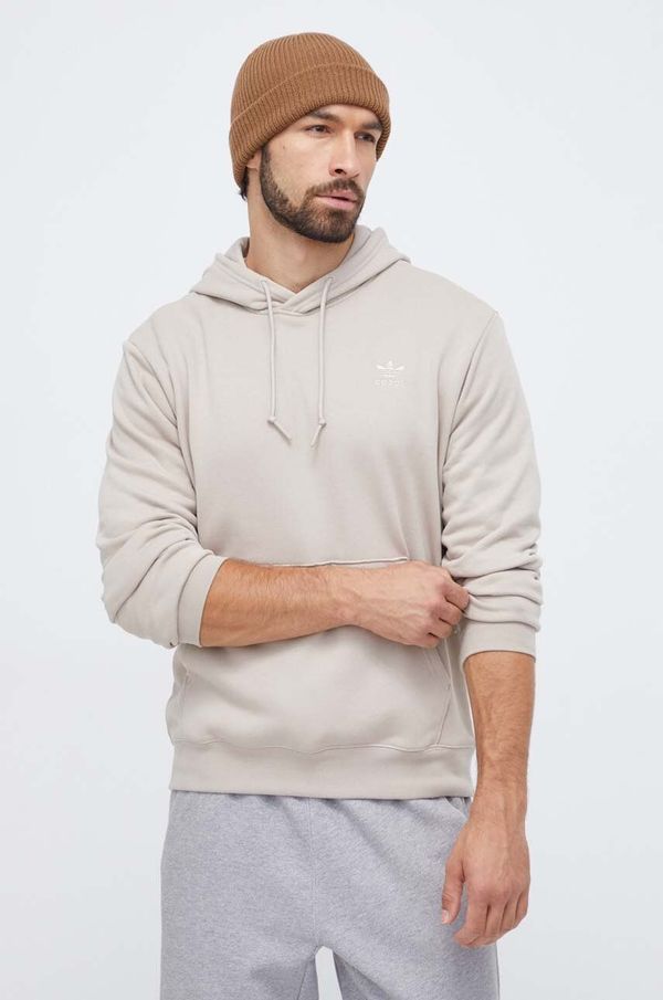 adidas Originals Pamučna dukserica adidas Originals za muškarce, boja: bež, s kapuljačom, s tiskom