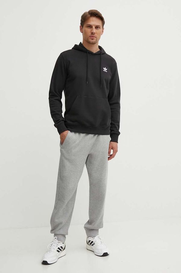 adidas Originals Pamučna dukserica adidas Originals za muškarce, boja: crna, s kapuljačom, bez uzorka, IW5789