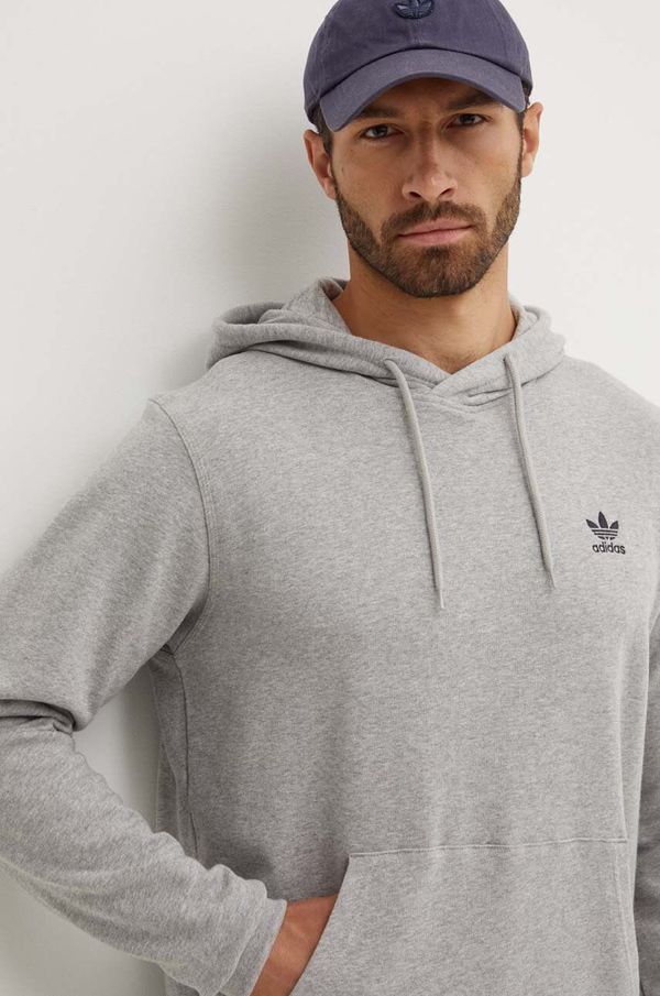 adidas Originals Pamučna dukserica adidas Originals za muškarce, boja: siva, s kapuljačom, melanž, IX7670
