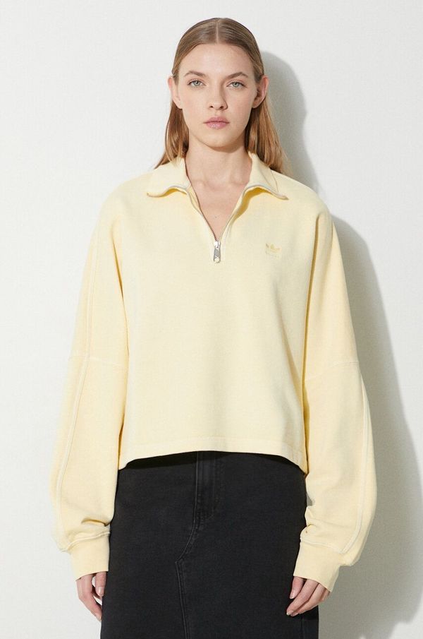 adidas Originals Pamučna dukserica adidas Originals za žene, boja: žuta, bez uzorka
