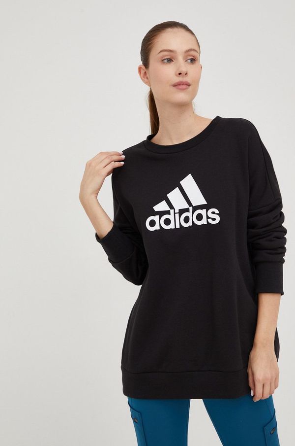 adidas Performance Pamučna dukserica adidas Performance za žene, boja: crna, s tiskom