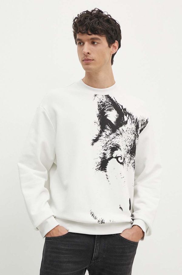 Armani Exchange Pamučna dukserica Armani Exchange za muškarce, boja: bijela, s uzorkom, XM000042 AF10858