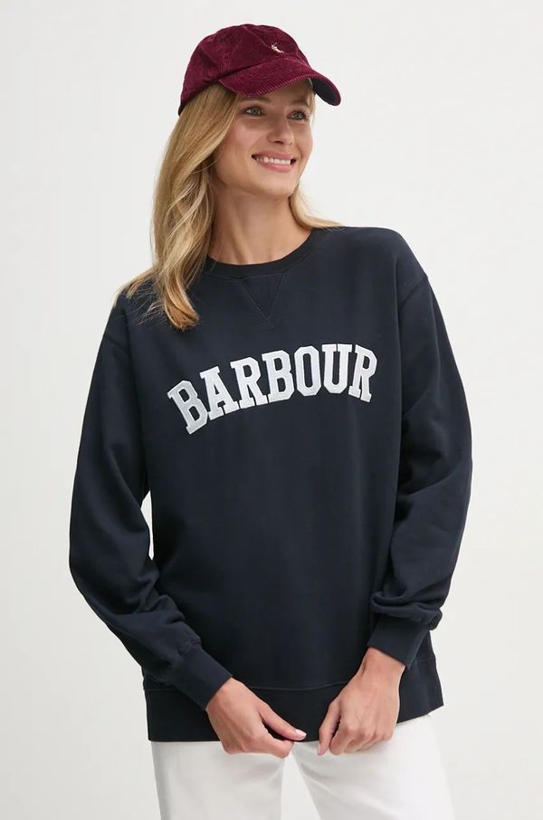 Barbour Pamučna dukserica Barbour za žene, boja: tamno plava, s aplikacijom, LOL0591