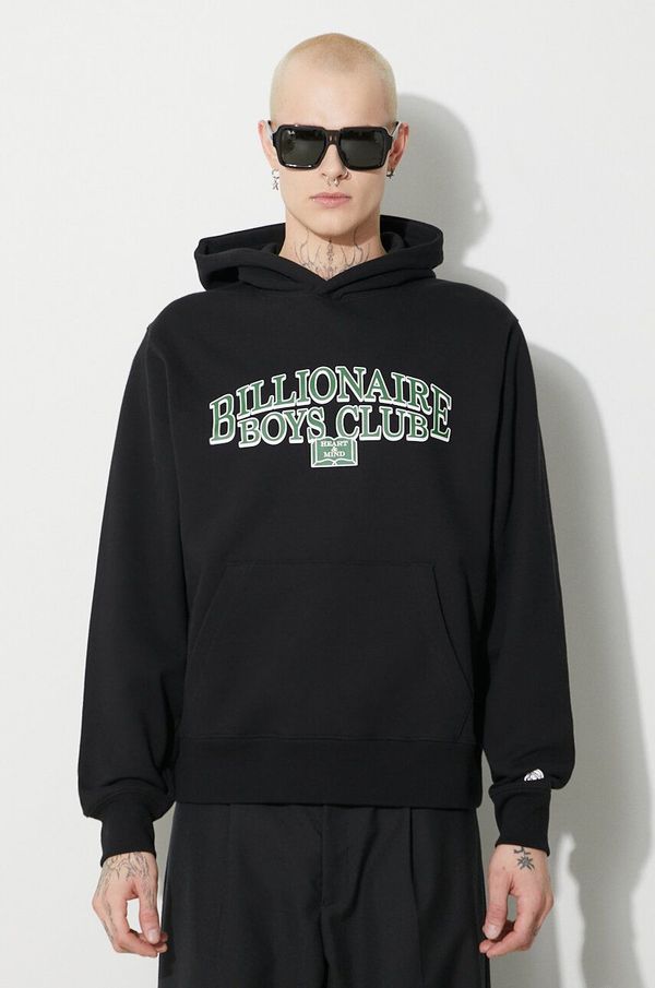 Billionaire Boys Club Pamučna dukserica Billionaire Boys Club Scholar Popover za muškarce, boja: crna, s kapuljačom, s tiskom, B23434