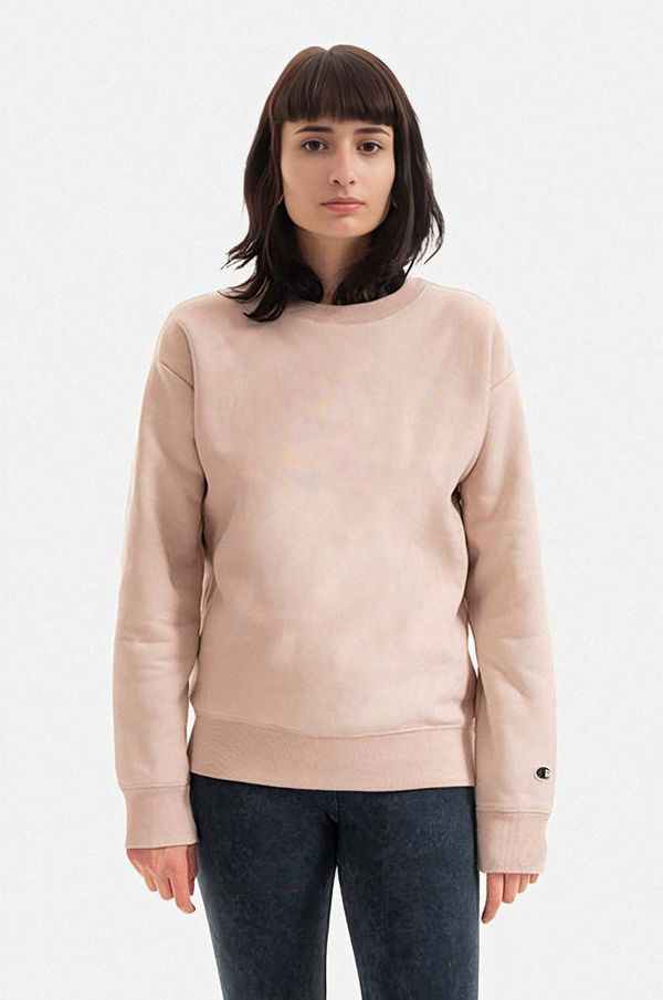 Champion Pamučna dukserica Champion Crewneck Sweatshirt za žene, boja: smeđa, glatka, 115088-MS049