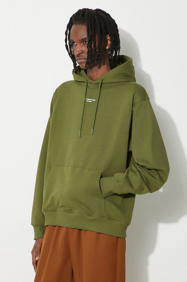 Drôle de Monsieur Pamučna dukserica Drôle de Monsieur Le Hoodie Slogan za muškarce, boja: zelena, s kapuljačom, bez uzorka, D-HO153-CO127-KK