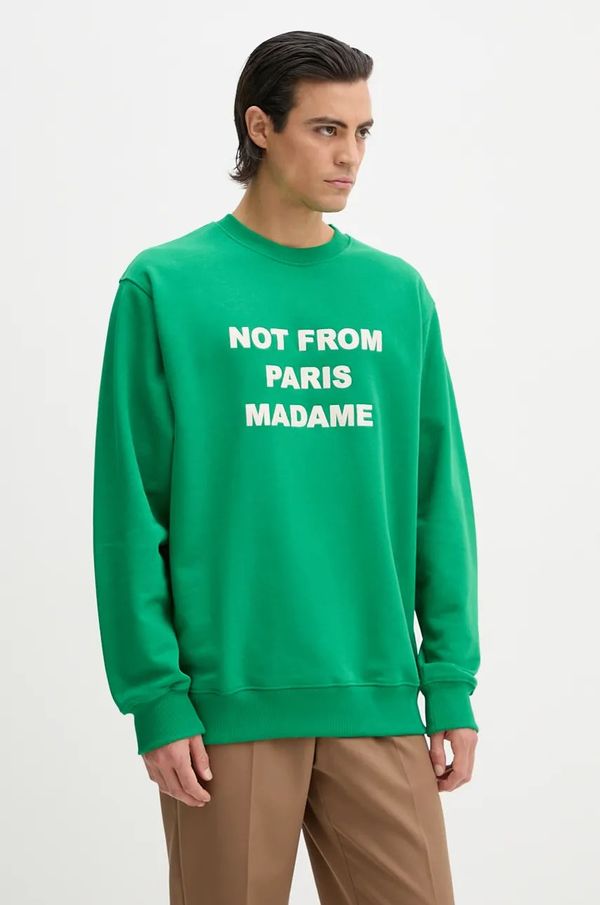 Drôle de Monsieur Pamučna dukserica Drôle de Monsieur Le Sweatshirt Slogan za muškarce, boja: zelena, s aplikacijom, E.SW149.CO127.GN Le Sweatshirt Slogan