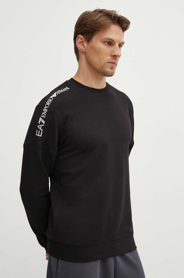 EA7 Emporio Armani Pamučna dukserica EA7 Emporio Armani za muškarce, boja: crna, bez uzorka, PJOGZ.6DPM11
