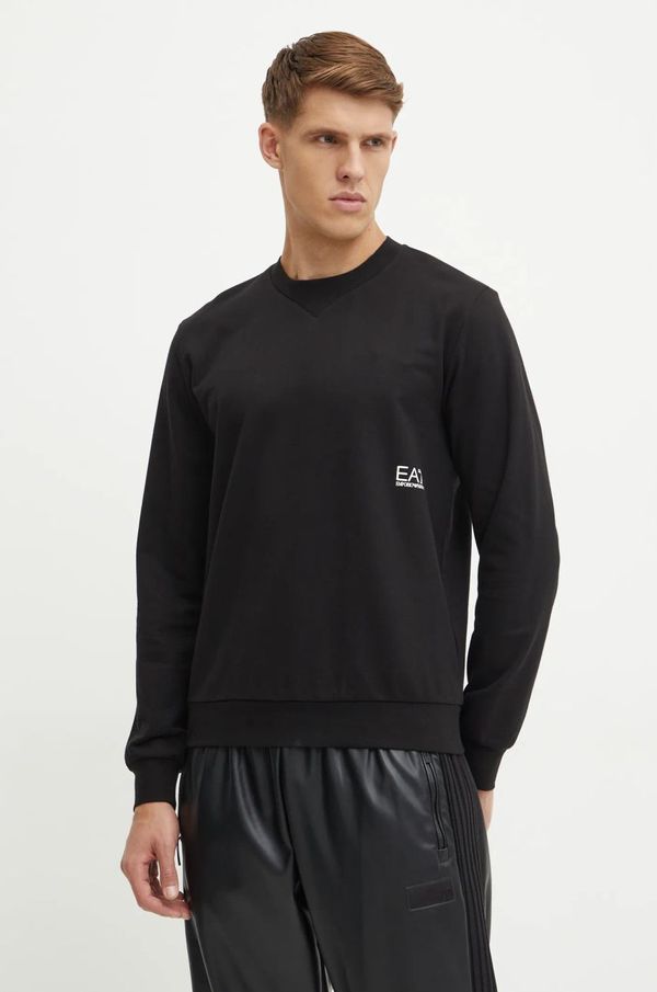 EA7 Emporio Armani Pamučna dukserica EA7 Emporio Armani za muškarce, boja: crna, s tiskom, AF11971.7M000003