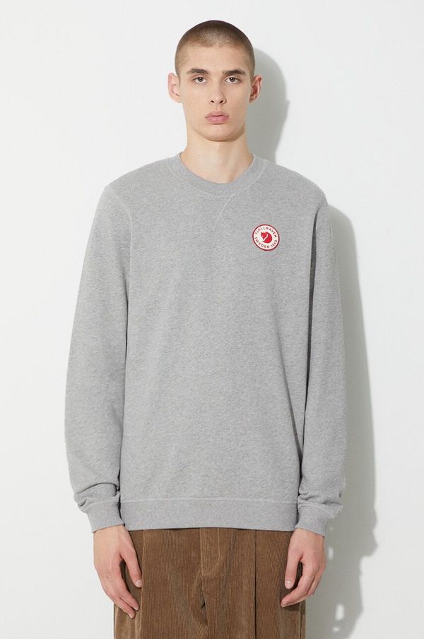 Fjallraven Pamučna dukserica Fjallraven 1960 Logo za muškarce, boja: siva, melanž, F87163.020.999