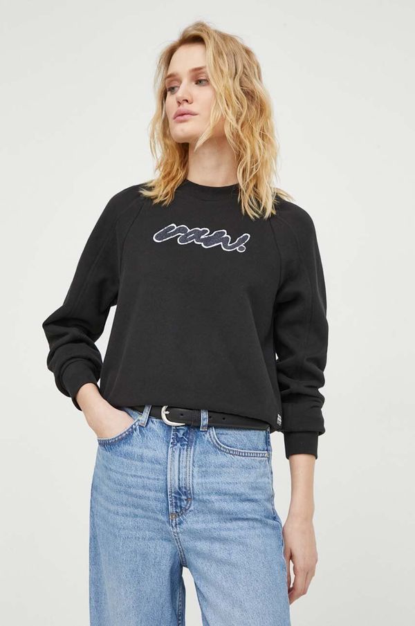 G-Star Raw Pamučna dukserica G-Star Raw za žene, boja: crna, s aplikacijom