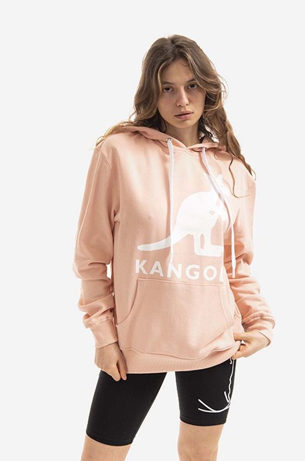 Kangol Pamučna dukserica Kangol boja: crna, s kapuljačom, s tiskom, KLEU001-99