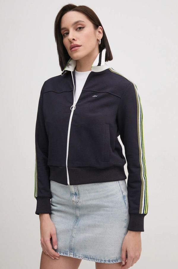 Lacoste Pamučna dukserica Lacoste za žene, boja: tamno plava, s aplikacijom, SF2656