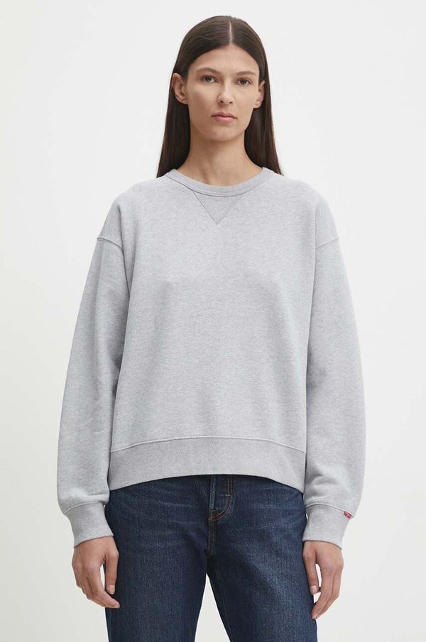 Levi's Pamučna dukserica Levi's za žene, boja: siva, melanž, A8789