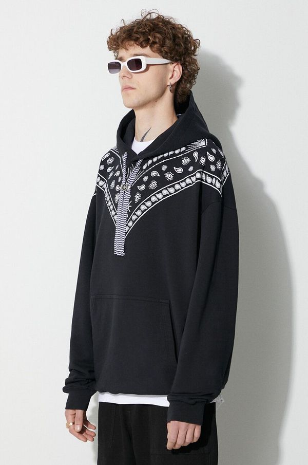 Marcelo Burlon Pamučna dukserica Marcelo Burlon Bandana za muškarce, boja: crna, s kapuljačom, s tiskom