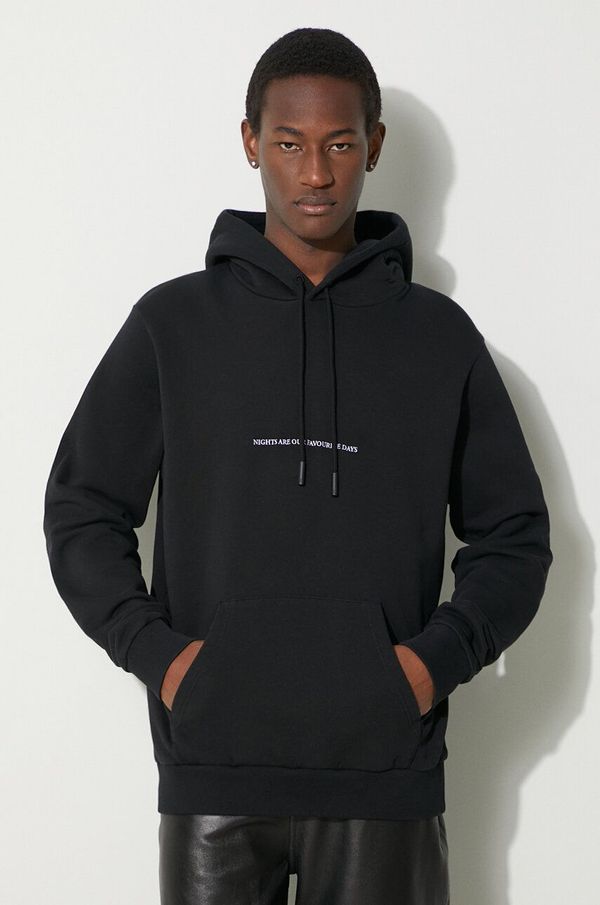 Marcelo Burlon Pamučna dukserica Marcelo Burlon Party Quote Regular Hoodie za muškarce, boja: crna, s kapuljačom, s aplikacijom, CMBB007S24FLE0051001