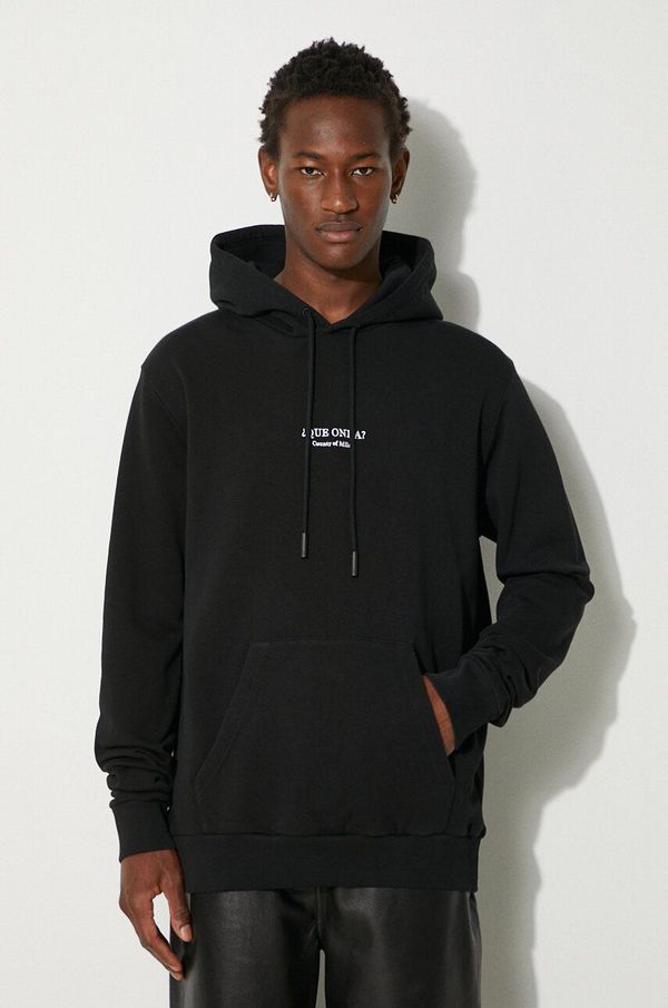 Marcelo Burlon Pamučna dukserica Marcelo Burlon Que Onda Regular Hoodie za muškarce, boja: crna, s kapuljačom, s aplikacijom, CMBB007F24FLE0061001