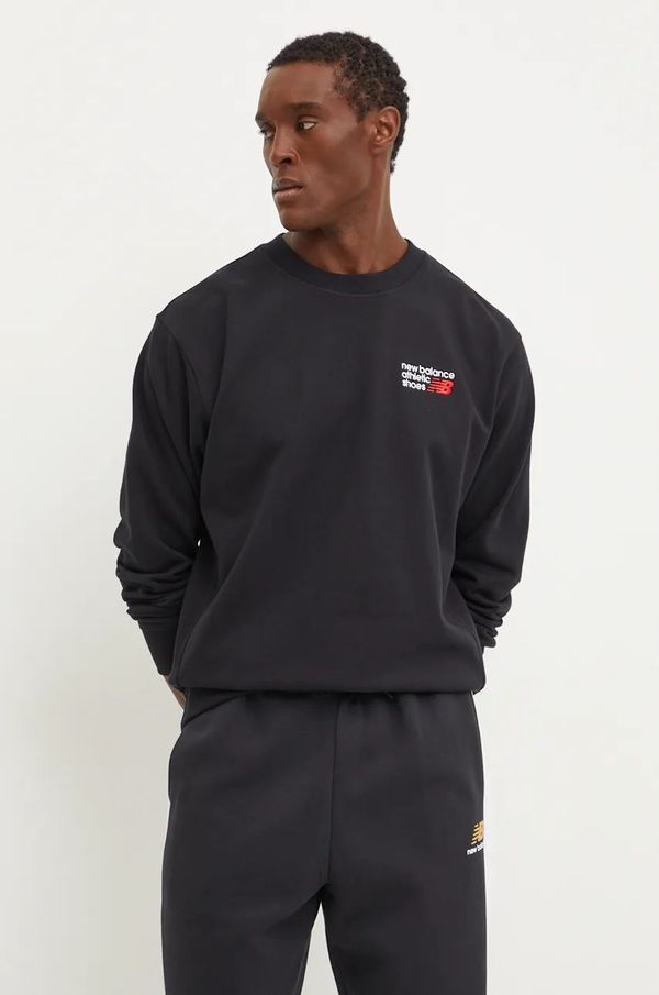 New Balance Pamučna dukserica New Balance za muškarce, boja: crna, s aplikacijom, MT41547BK