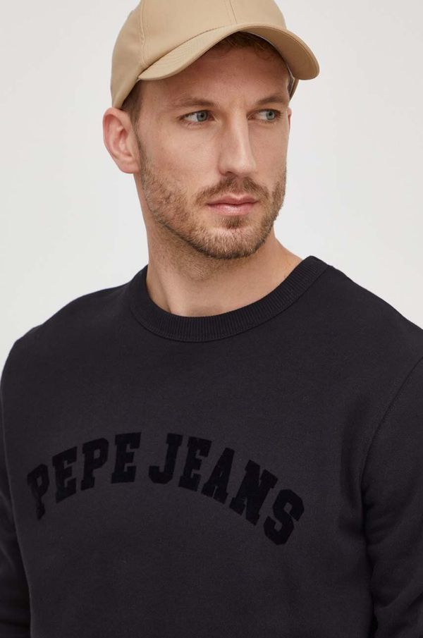 Pepe Jeans Pamučna dukserica Pepe Jeans Randall za muškarce, boja: crna, s tiskom