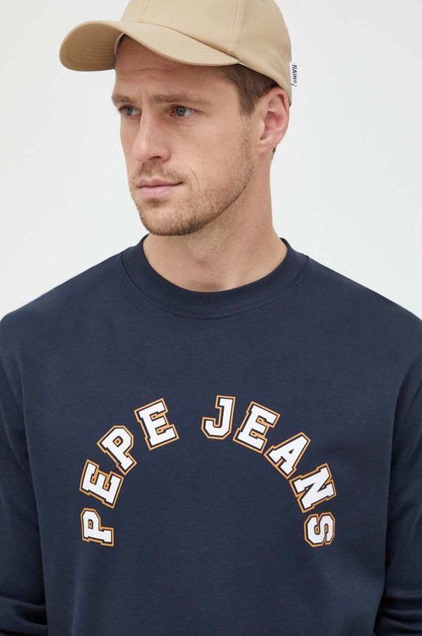 Pepe Jeans Pamučna dukserica Pepe Jeans Westend za muškarce, boja: tamno plava, s tiskom