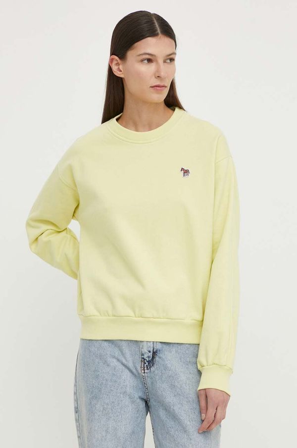 PS Paul Smith Pamučna dukserica PS Paul Smith za žene, boja: žuta, s aplikacijom, W2R.352V.M20616