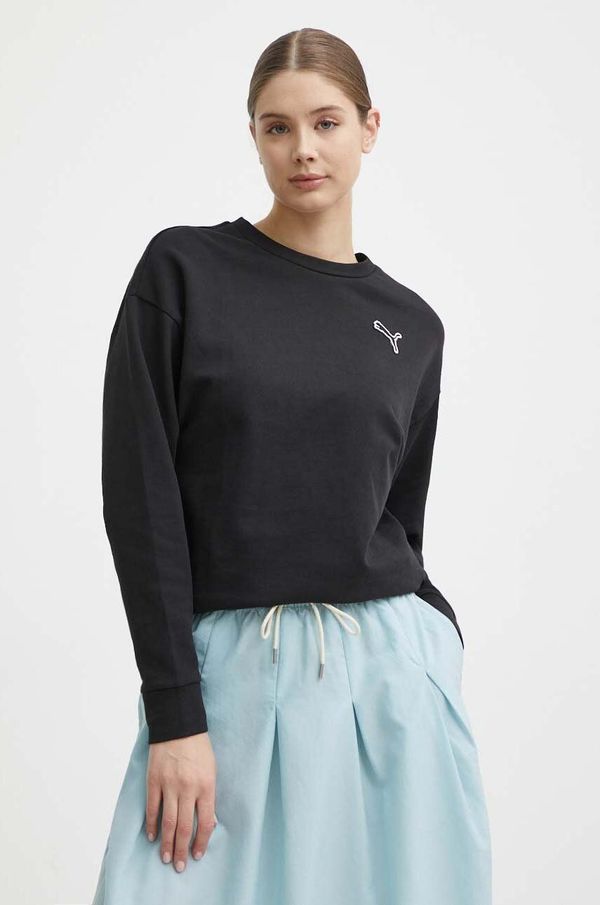 Puma Pamučna dukserica Puma BETTER ESSENTIALS za žene, boja: crna, bez uzorka