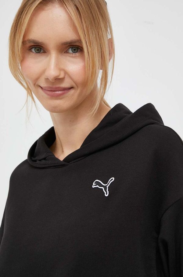 Puma Pamučna dukserica Puma BETTER ESSENTIALS za žene, boja: crna, s kapuljačom, bez uzorka