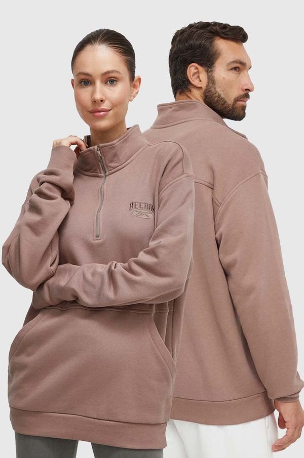 Reebok Classic Pamučna dukserica Reebok Classic boja: smeđa, s aplikacijom
