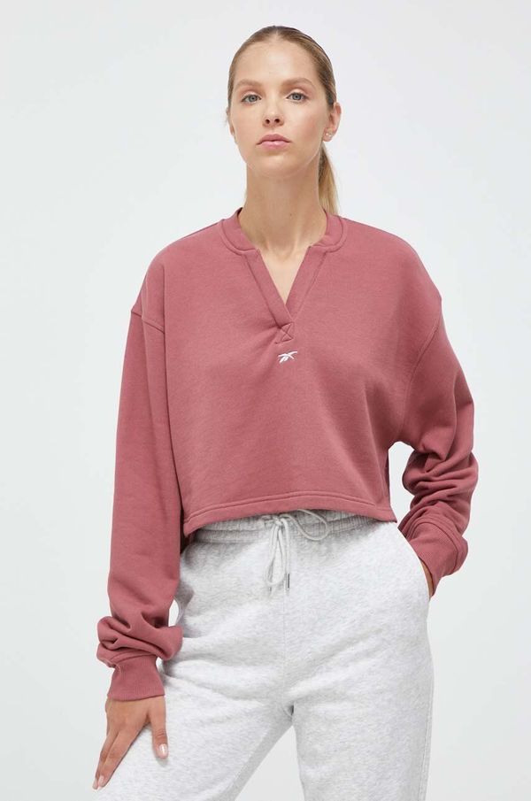 Reebok Classic Pamučna dukserica Reebok Classic za žene, boja: ružičasta, bez uzorka