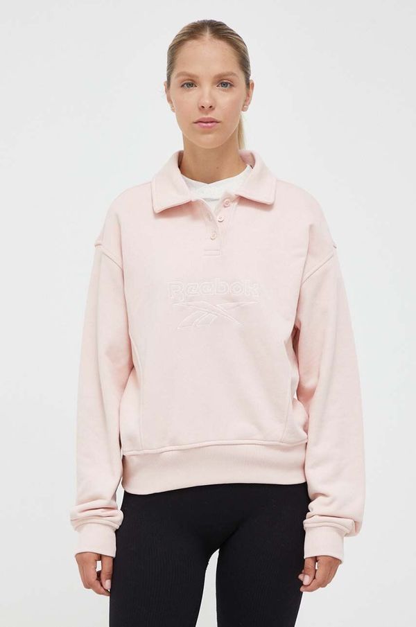 Reebok Classic Pamučna dukserica Reebok Classic za žene, boja: ružičasta, s aplikacijom